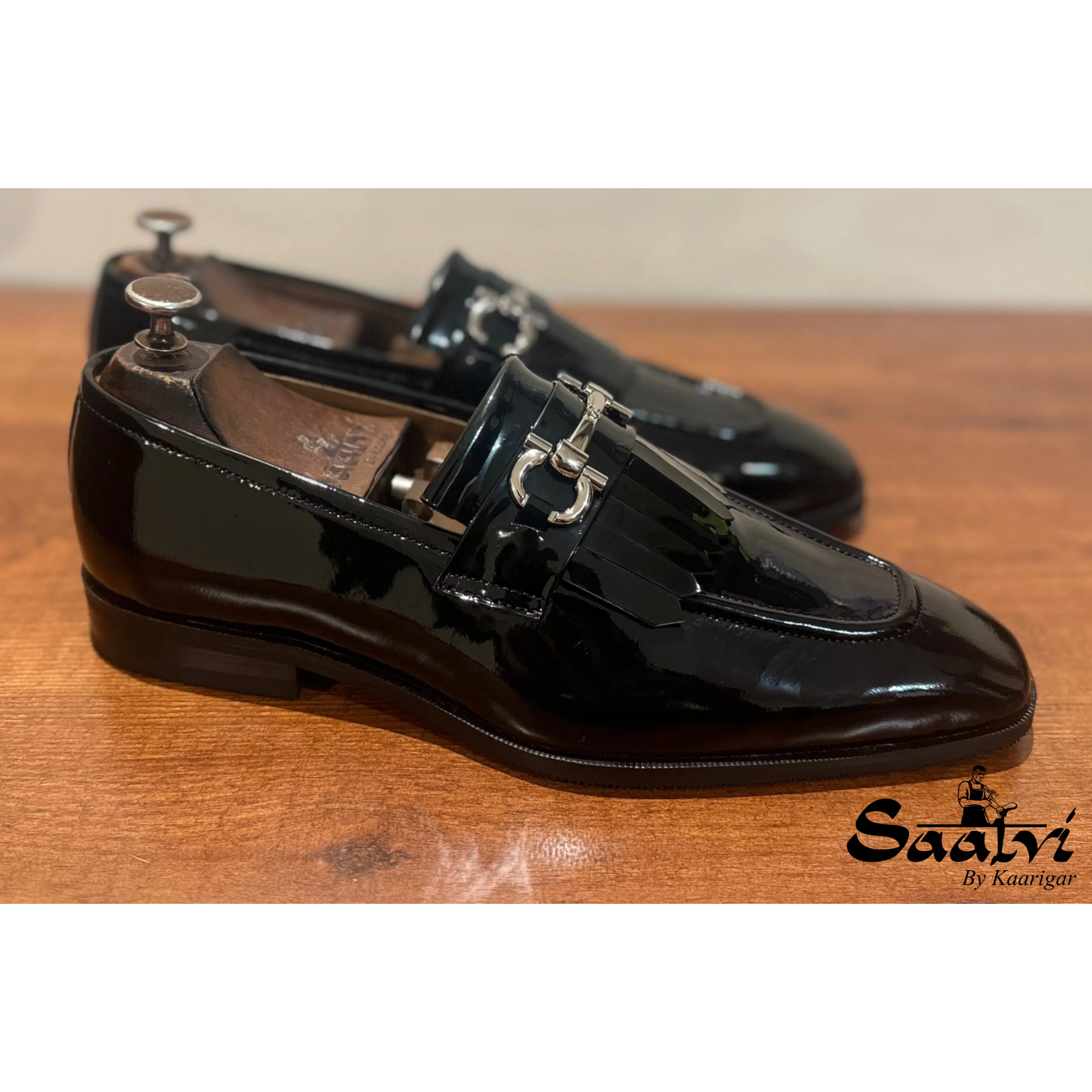 Patent Loafers With Fringes