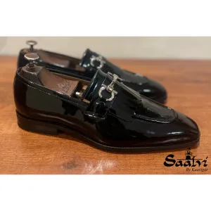 Patent Loafers With Fringes