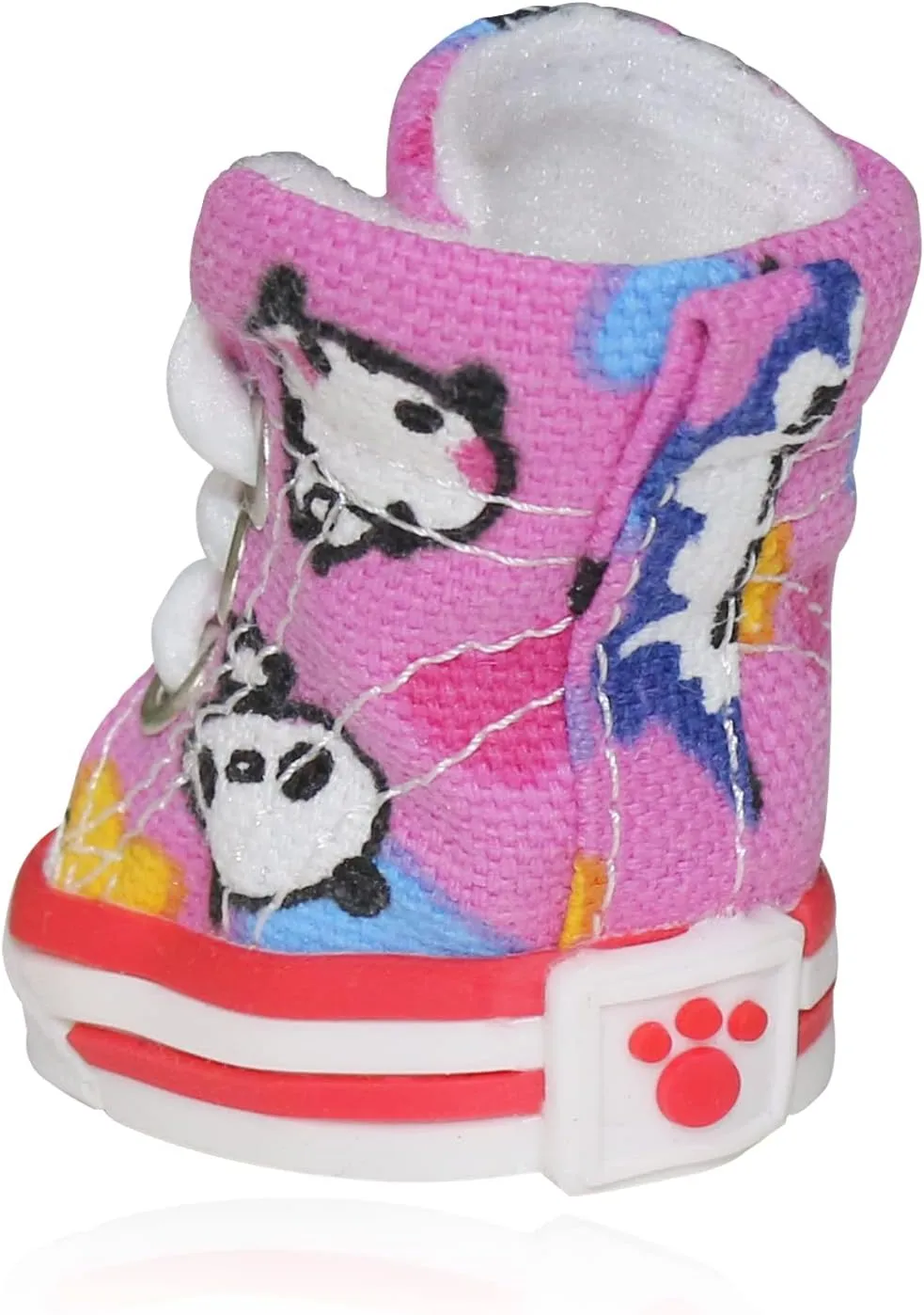 Pet Dog Shoes, BESUNTEK 4Pcs Puppy Canvas Sport Sneaker Boots for Outdoor Walking and Sports, Non-Slip Paw Protective Cover with Graffiti Design for Hot Pavement and Casual (Pink, #1)