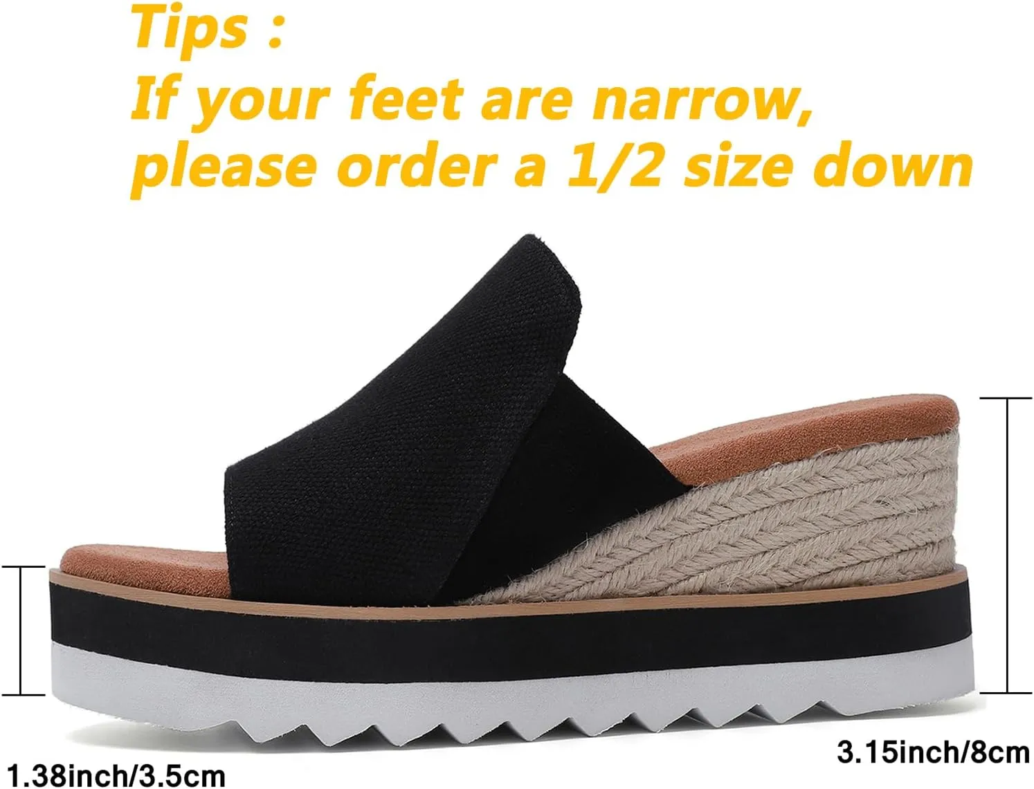 Platform Sandals Espadrilles Mules for Women Wedge Open Toe Slip On Sandals Raffia Womens Sandals Shoes for Summer Vacation Beach Casual
