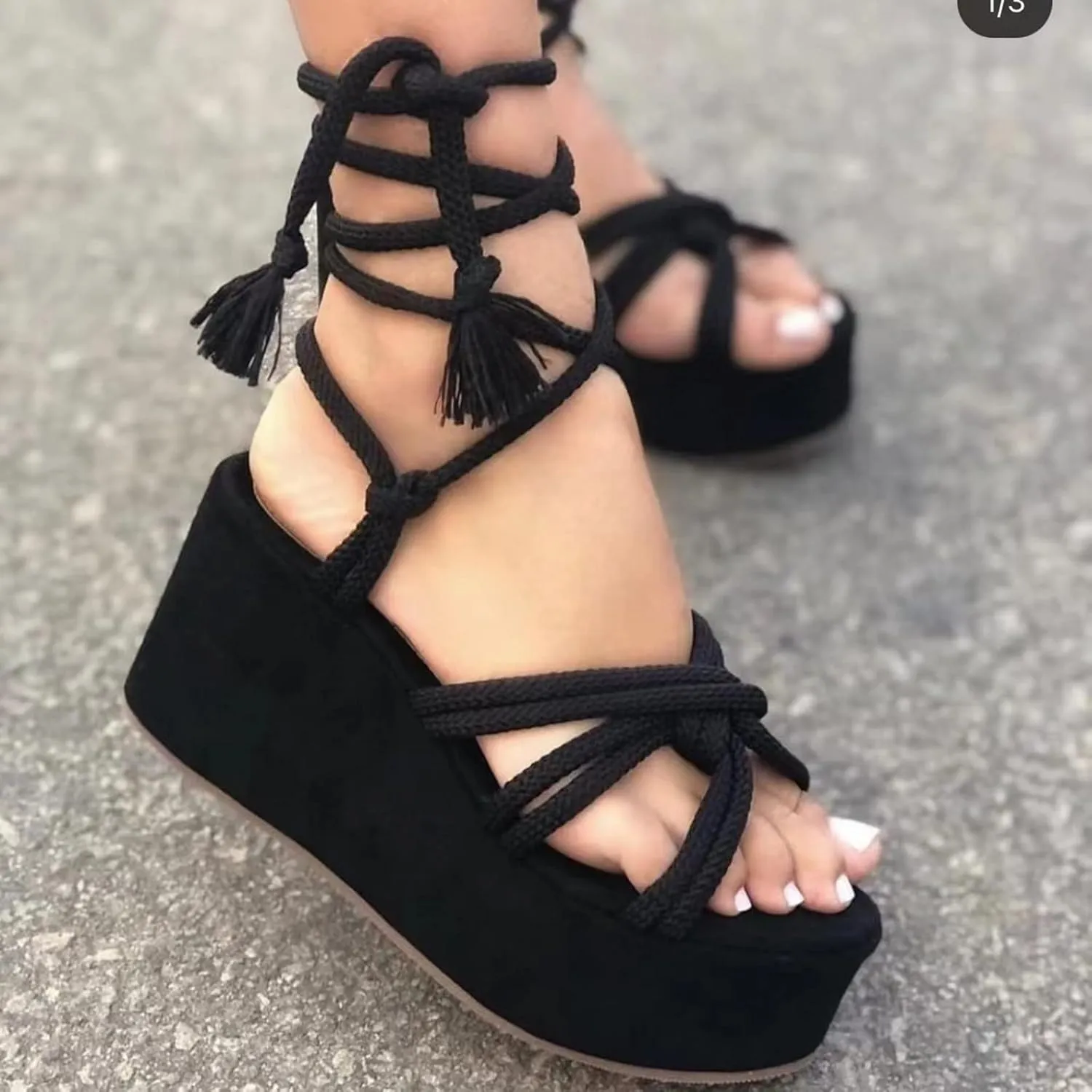 Platform Sandals Women Summer Fashion Cross Straps Lace up Round Toe Open Toe Chunky High Heel Sandals Dressy Casual Comfy Outdoor Ladies Shoes