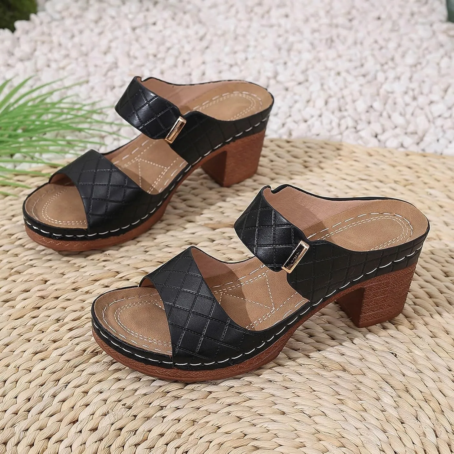 Platform Wedge Sandals for Women 2025 Dressy Summer Ankle Strap Wedges Casual Hollow Out Open Toe Low Heel Comfortable Sandal Work Sandals for Women Office Breathable Dress Shoes