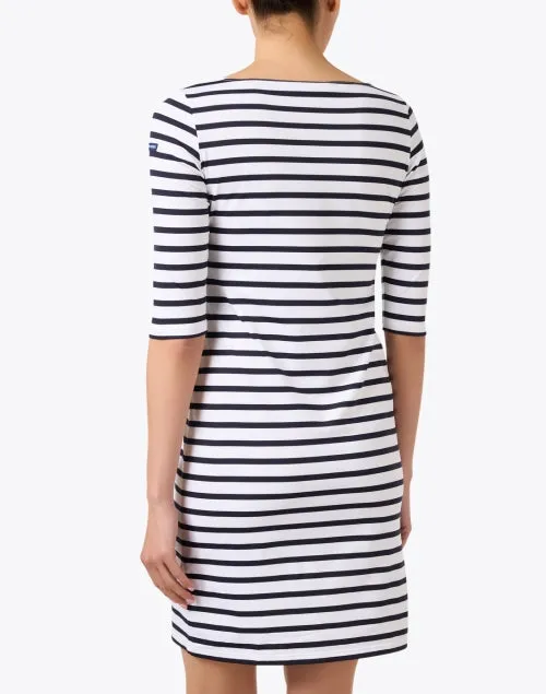 Propriano White and Navy Striped Dress