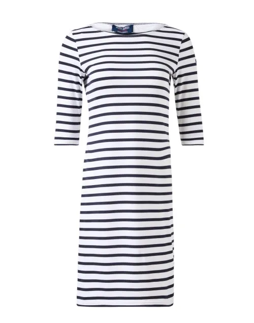 Propriano White and Navy Striped Dress
