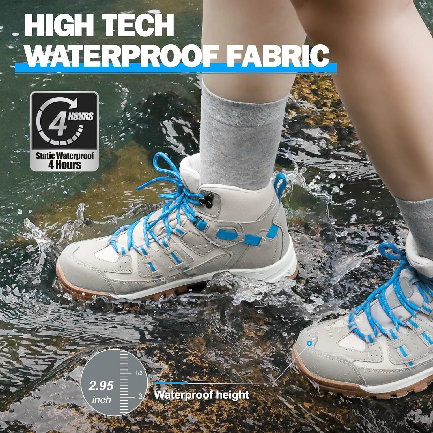 R CORD Hiking Boots Womens Walking Boots for Outdoor Womens Hiking Boots Waterproof Non-Slip Hiking Shoes Womens Comfortable Womens Hiking Shoes