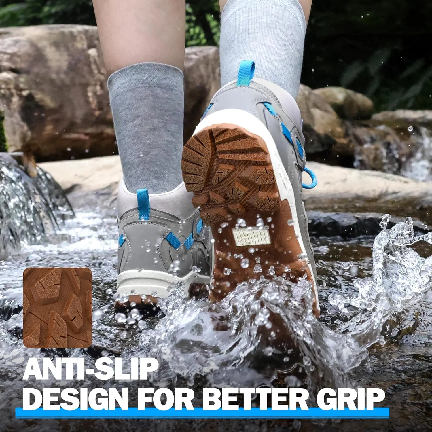 R CORD Hiking Boots Womens Walking Boots for Outdoor Womens Hiking Boots Waterproof Non-Slip Hiking Shoes Womens Comfortable Womens Hiking Shoes