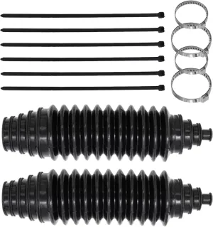 Rack and Pinion Boot Inner Tie Rod Boot Kit, Steering Rack Boot Tool Set with Pinion Bellow Cable Ties and Clamps, Waterproof Dustproof Silicone Bellow Car Boots Accessories 103-3070(Black)