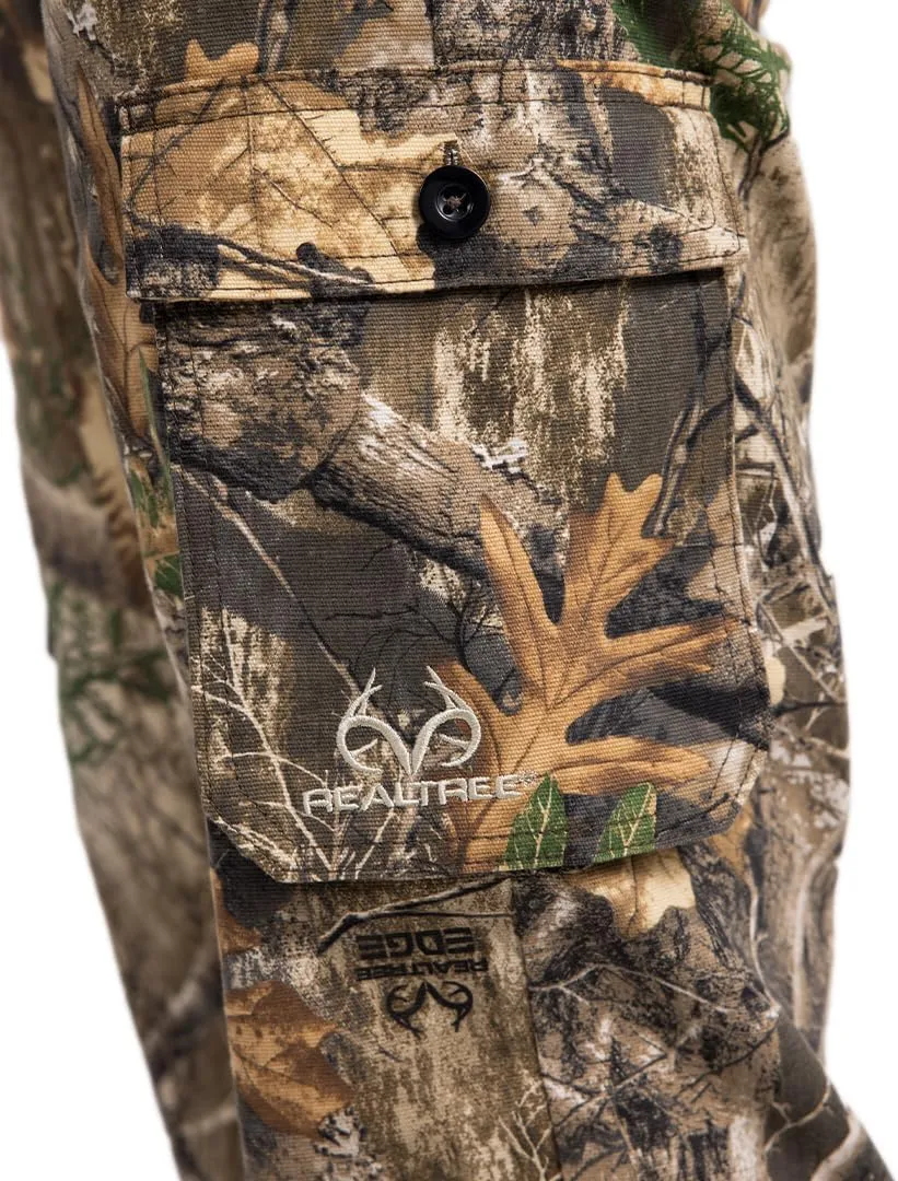 Realtree Men's Camo Hunting Pants, Mid Rise, Durable Cargo Pants with 6-Pocket, Comfort Fit, Men's Outdoor Pants