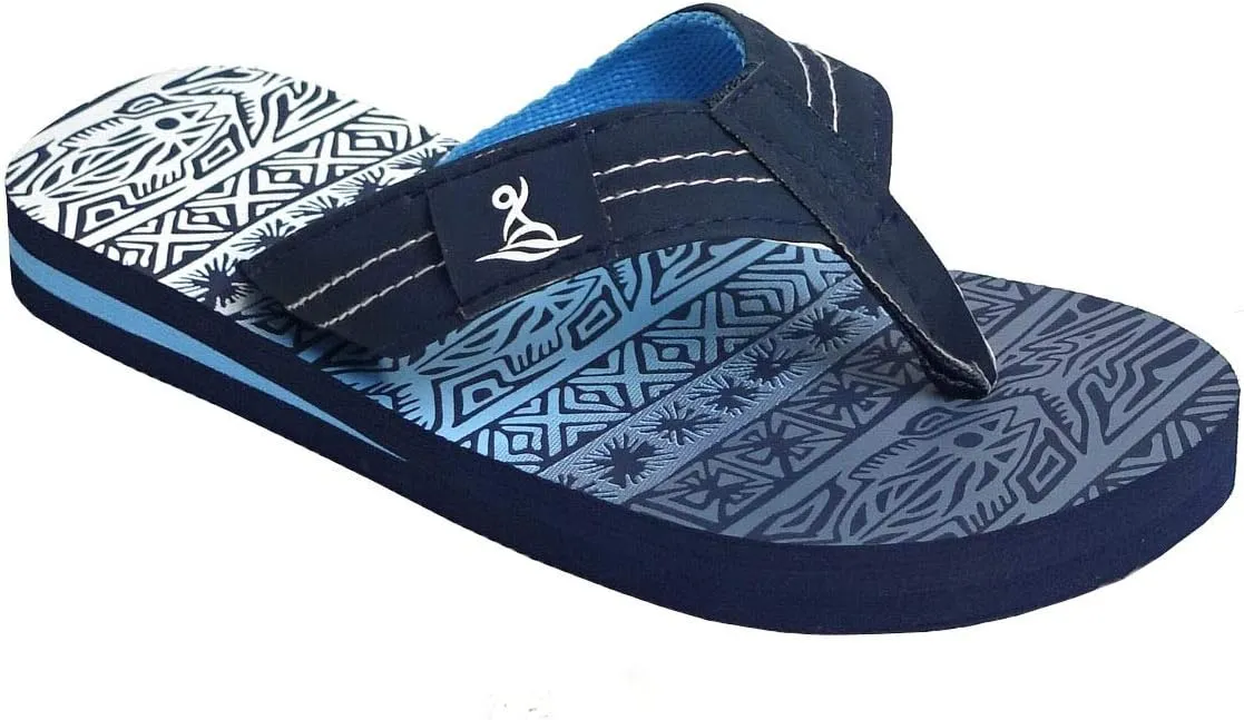 REDVOLUTION New Boys' Beach Sandal TRIBAL Tattoo | Geometric Bali Flip-Flop Sandals