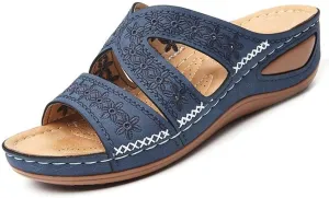 RiceelSor Women's Orthopedic Sandals with Arch Support - Slip-On Wedge Platform Summer Shoes, Non-Slip Beach Shoes & Breathable Design | All-Day Comfort
