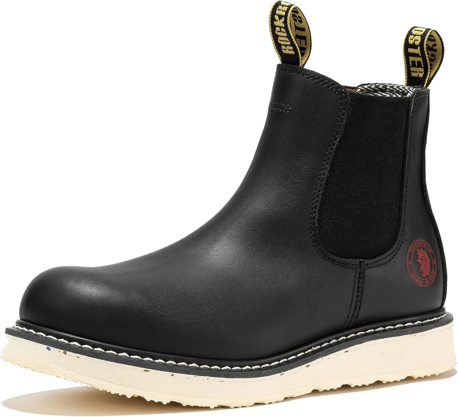 ROCKROOSTER Capitola Steel Toe Slip On Work Boots for Men, 6" Chelsea Wedge Work Boots, Traction Lug Rubber Outsole, 100% Leather, Anti-Fatigue, Breathable, ASTM F2413-18 M/I/C EH, SAP101ST, SAP102ST