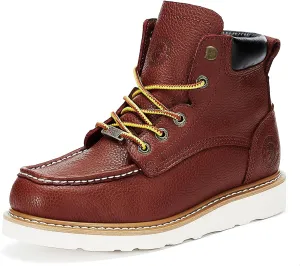 ROCKROOSTER Walker Work Boots for Men, 6" Soft Toe Comfortable Boot, Wedge Sole, Arch Support Anti-Fatigue Boots, Leather Insulated Safety Boot, Electric Hazard AP360