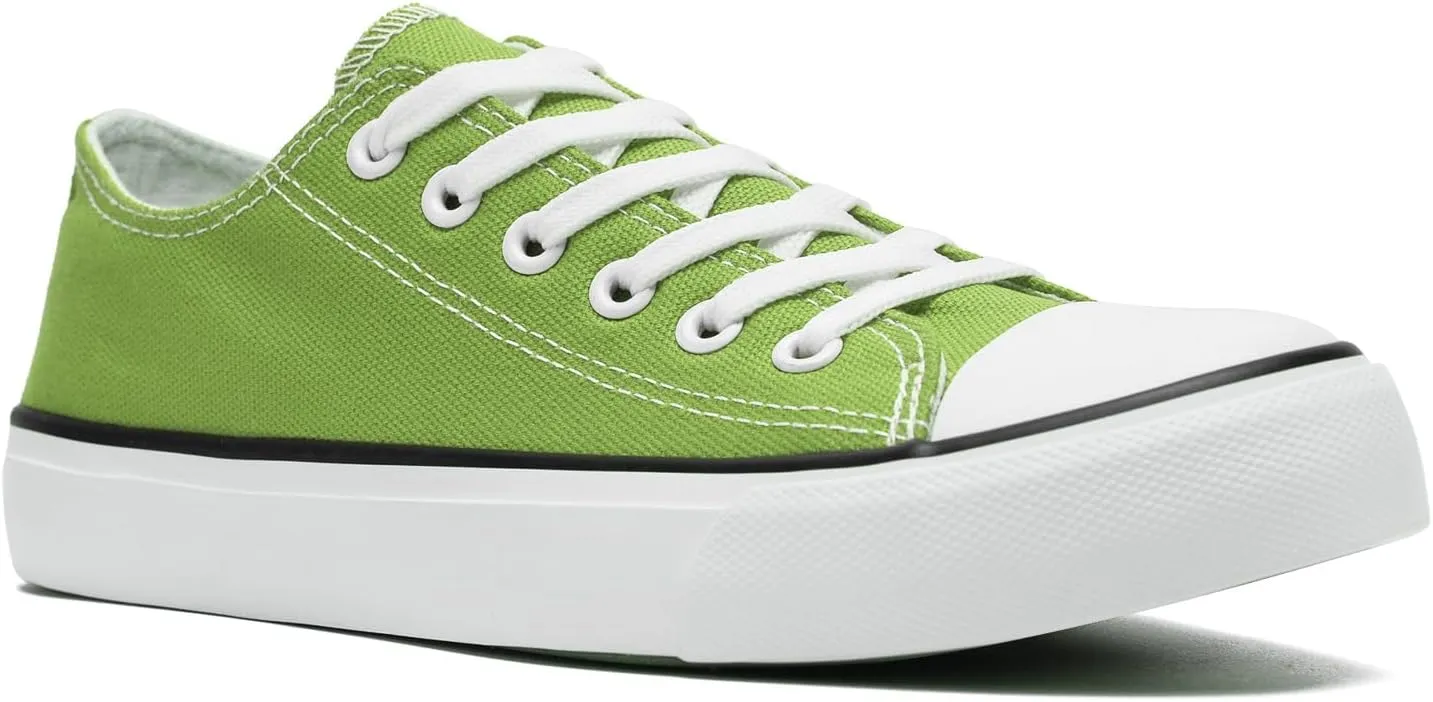 rosyclo Canvas Shoes for Women and Men, Low Top Canvas Sneakers Fashion Lace Up Comfortable Womens Classic Casual Tennis Walking Shoes
