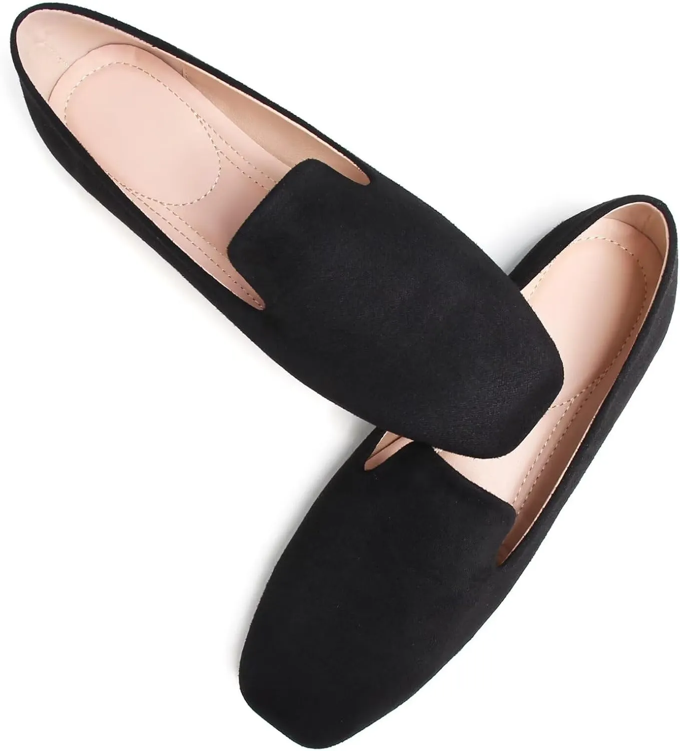 SAILING LU Women Pointed Toe Ballets Flats Faux Suede Comfortable Soft Ballet Walking Shoes Dressy Slip-on Ballerina Shoes