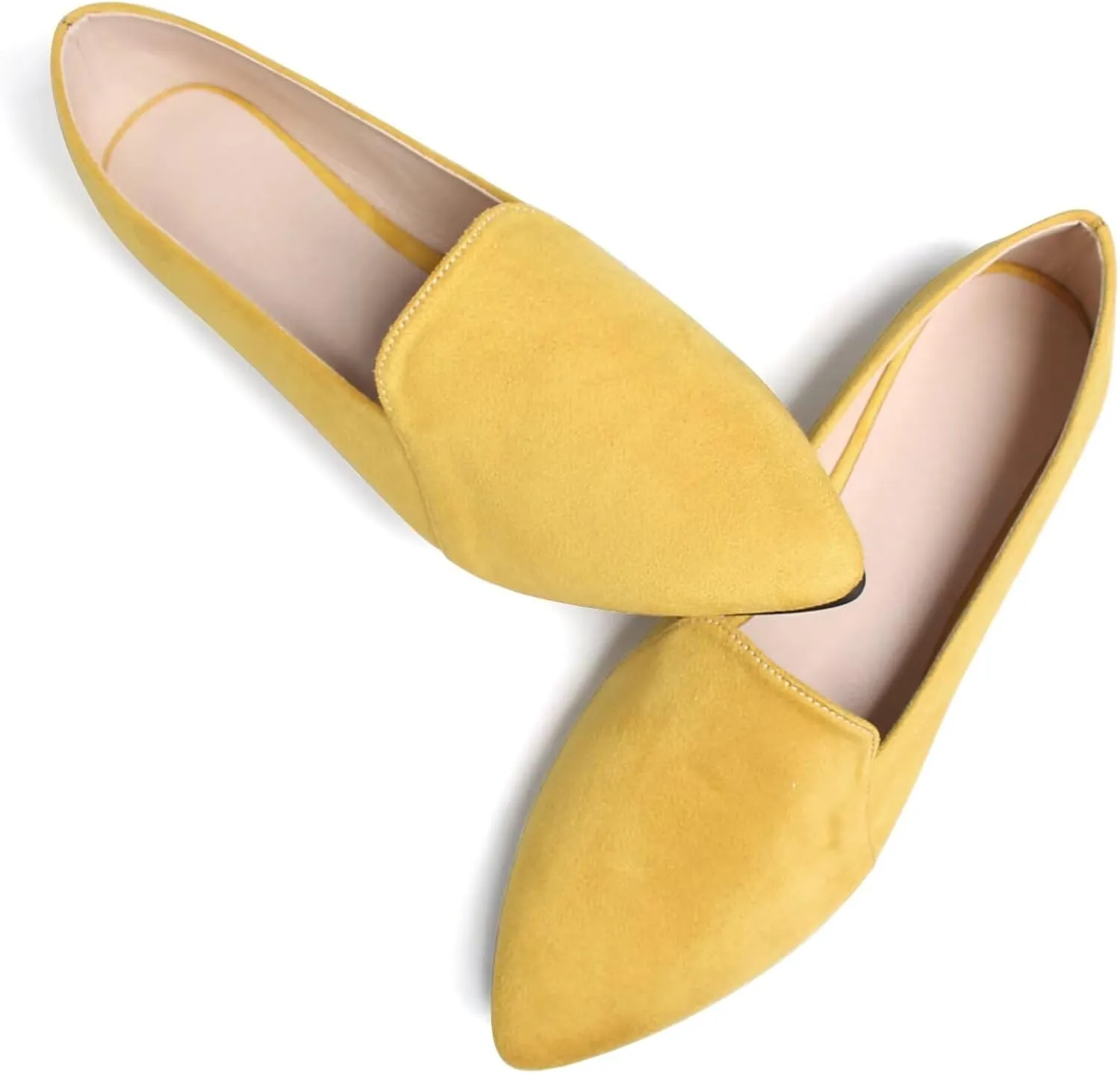 SAILING LU Women Pointed Toe Ballets Flats Faux Suede Comfortable Soft Ballet Walking Shoes Dressy Slip-on Ballerina Shoes