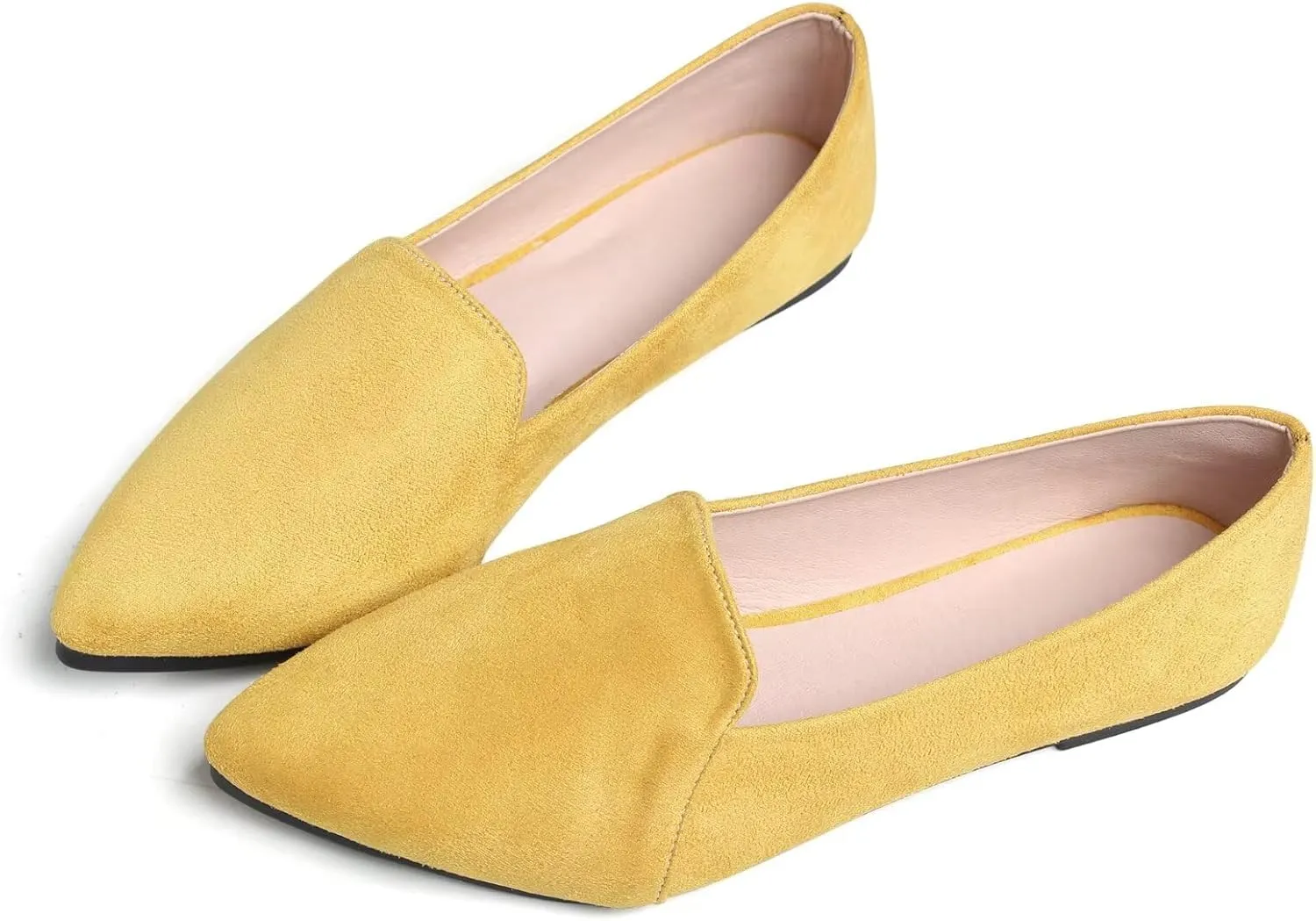 SAILING LU Women Pointed Toe Ballets Flats Faux Suede Comfortable Soft Ballet Walking Shoes Dressy Slip-on Ballerina Shoes