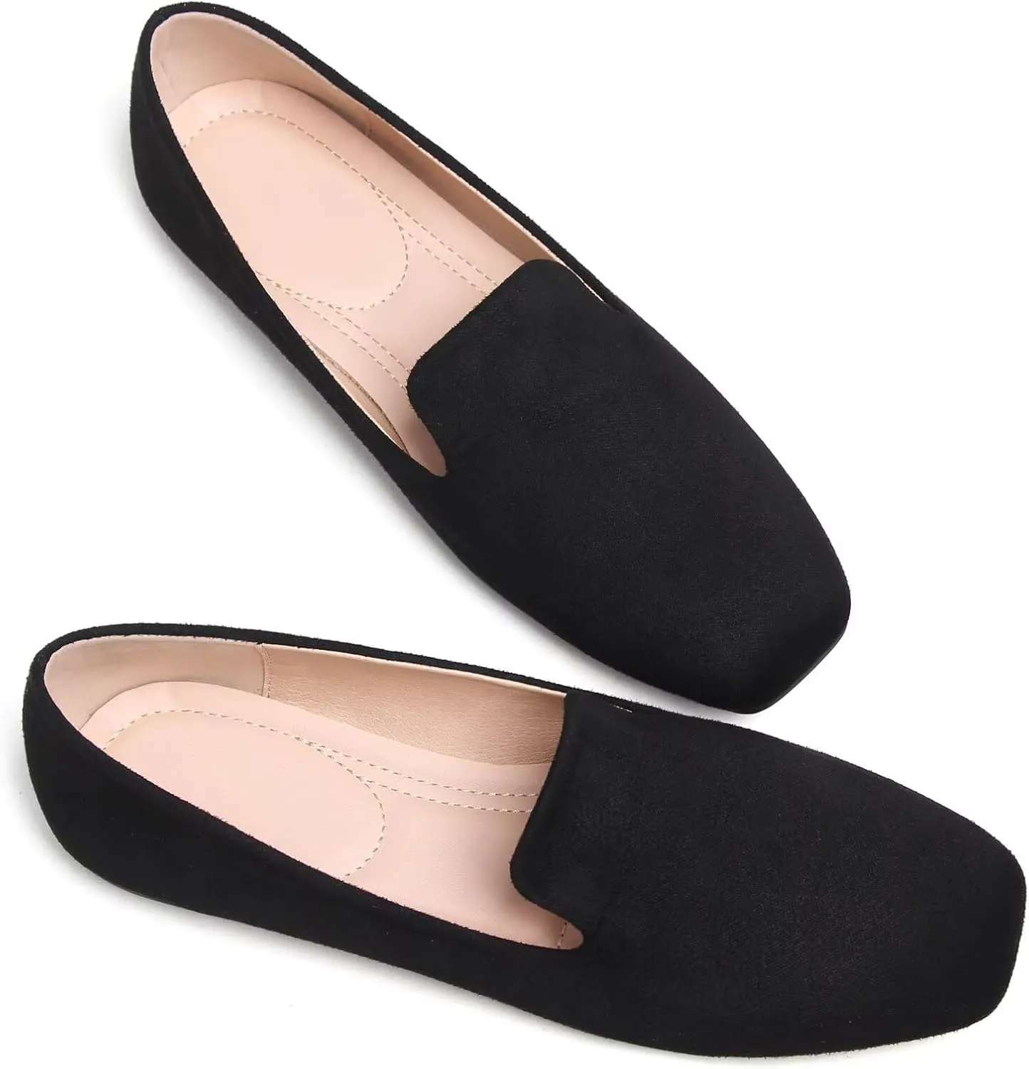 SAILING LU Women Pointed Toe Ballets Flats Faux Suede Comfortable Soft Ballet Walking Shoes Dressy Slip-on Ballerina Shoes
