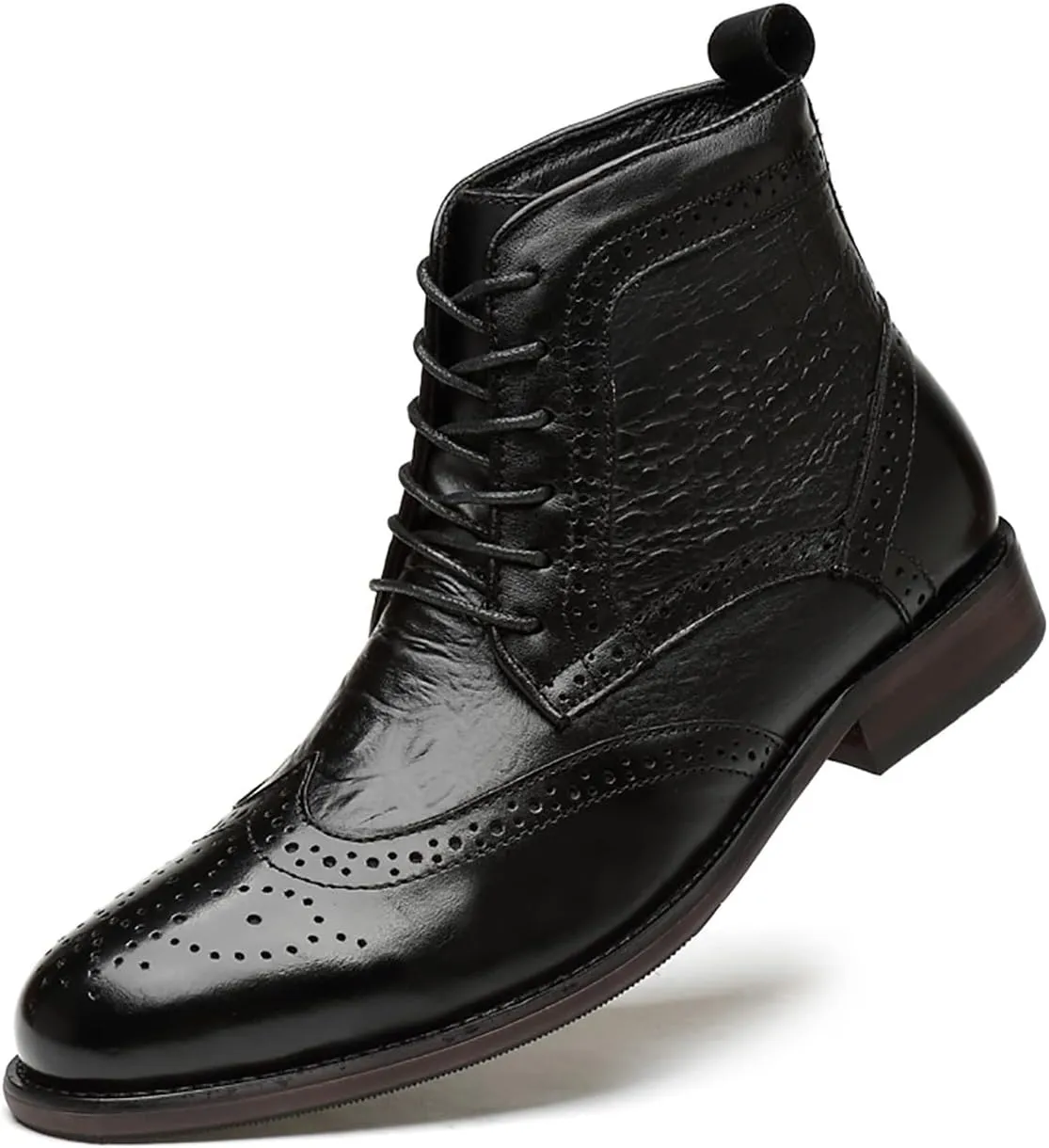 Santimon Men's Oxfords Boots Dress Casual Leather Fashion Wingtips Brogues Chelsea Boots Tuxedo Ankle Danner Boots for Men