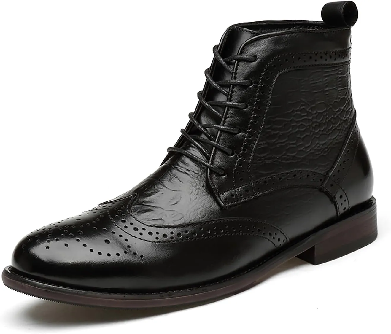 Santimon Men's Oxfords Boots Dress Casual Leather Fashion Wingtips Brogues Chelsea Boots Tuxedo Ankle Danner Boots for Men