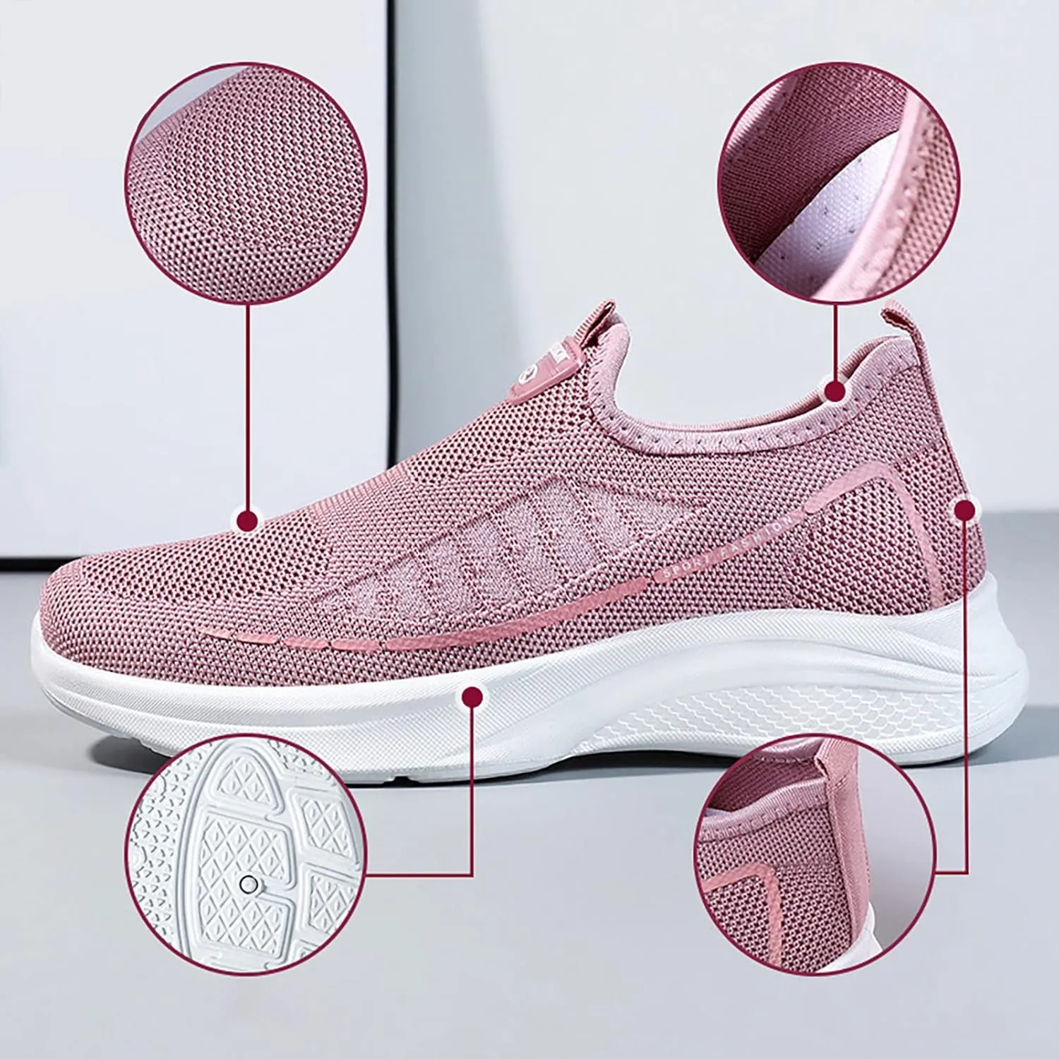 SBGMoSJ Running Shoes for Women Black Slip On Walking Sneakers for Women 2023 Wide Black Sneakers for Women Dressy Comfortable Sneakers for Women Size 8 Wide Width Women Walking Shoes Slip On