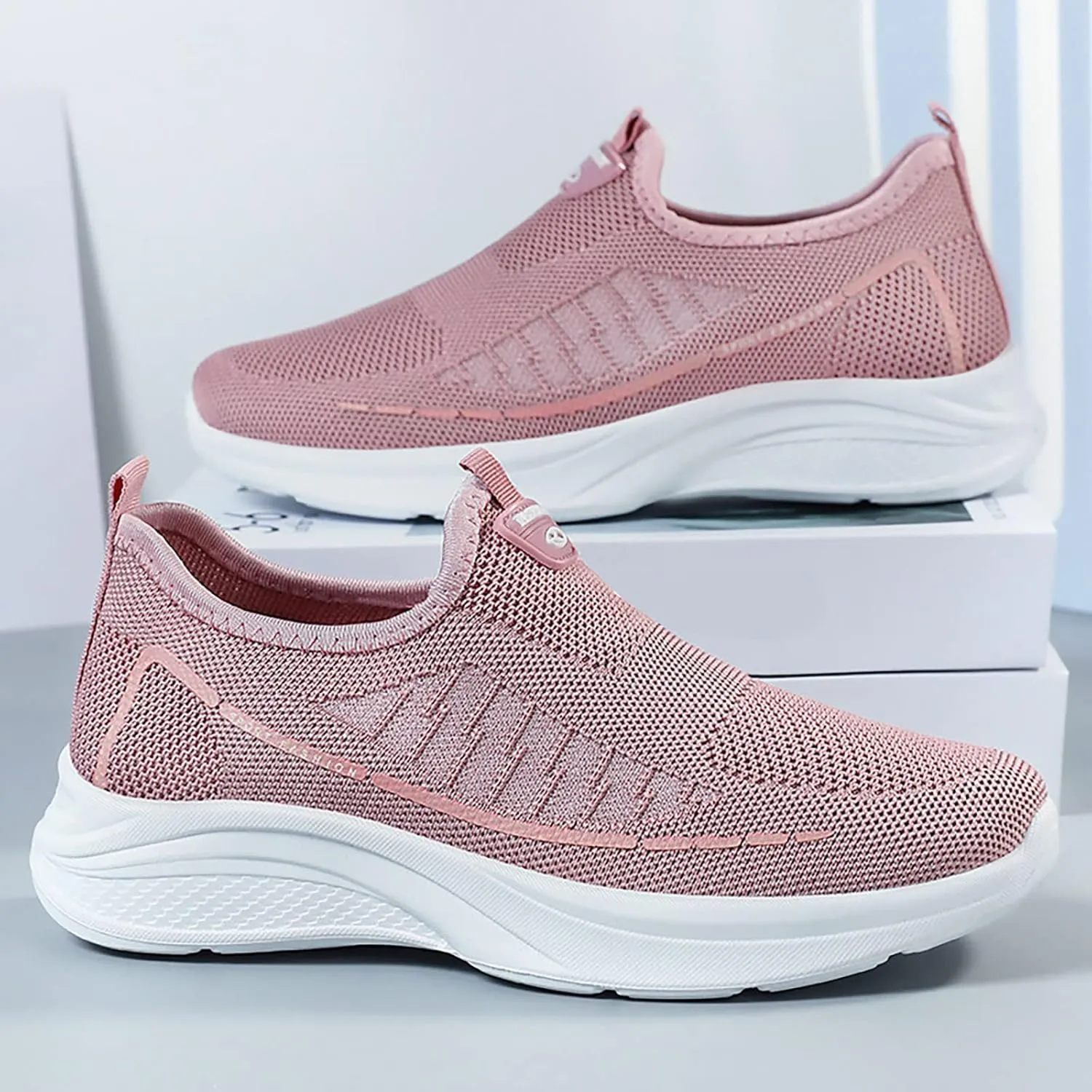 SBGMoSJ Running Shoes for Women Black Slip On Walking Sneakers for Women 2023 Wide Black Sneakers for Women Dressy Comfortable Sneakers for Women Size 8 Wide Width Women Walking Shoes Slip On