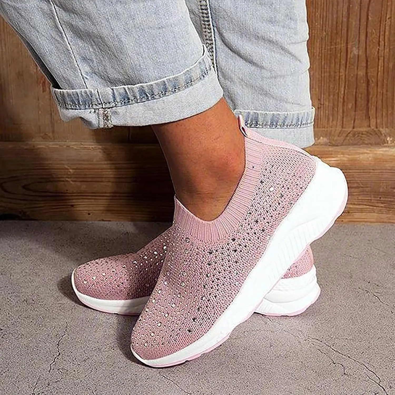 SBGMoSJ Womens Black Platform Fashion Sneakers Red and White Athletic Shoes Women's Womens Wide Width Shoes Dressy Casual Chunky Sneakers for Women Trendy Cute Comfy Fall Shoes Women