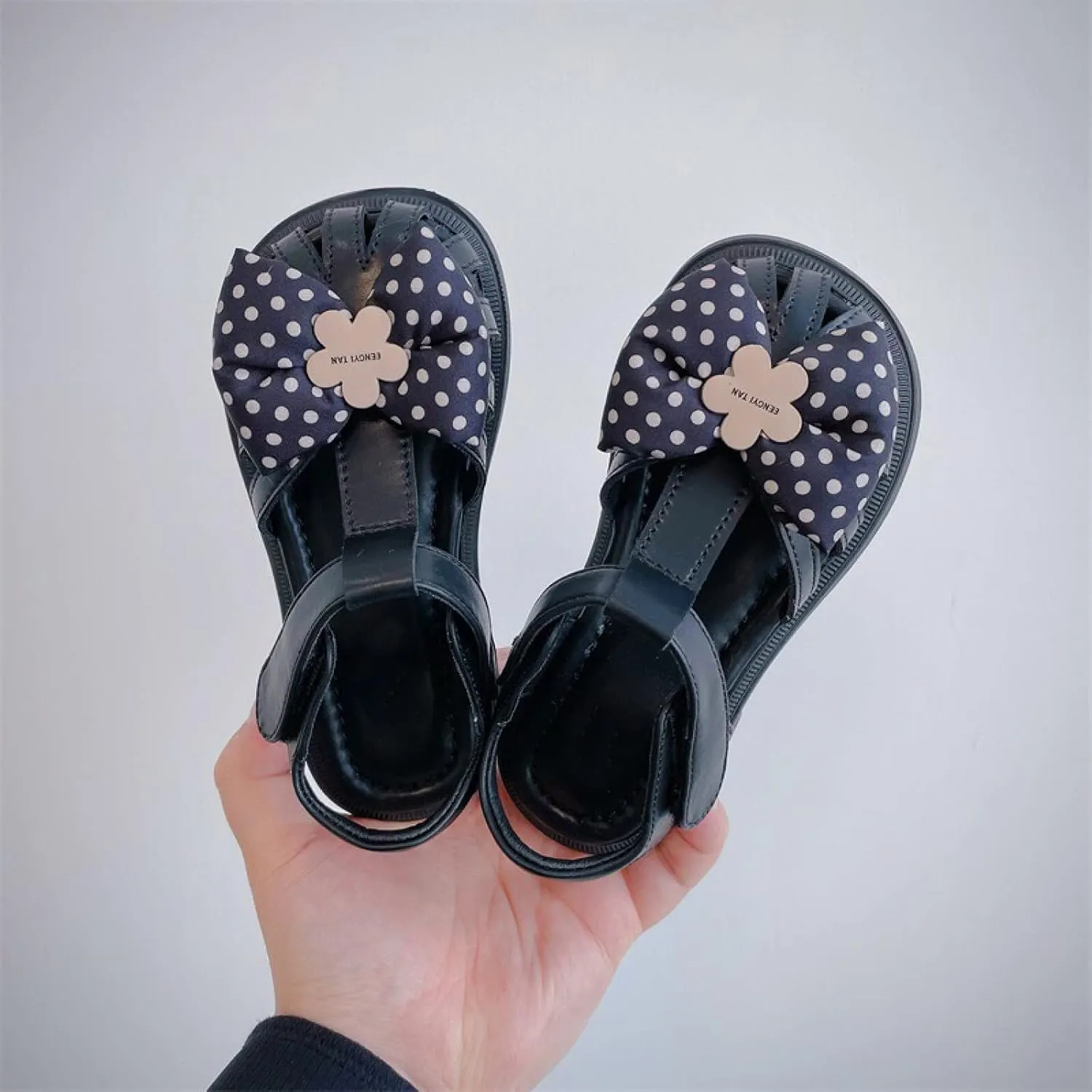sfdgfhyf Tennis Shoes for Toddler Kids Baby Girls Sandals Summer Polka Dot Flower Bow Sweet Dwarf With Shoes for2 to
