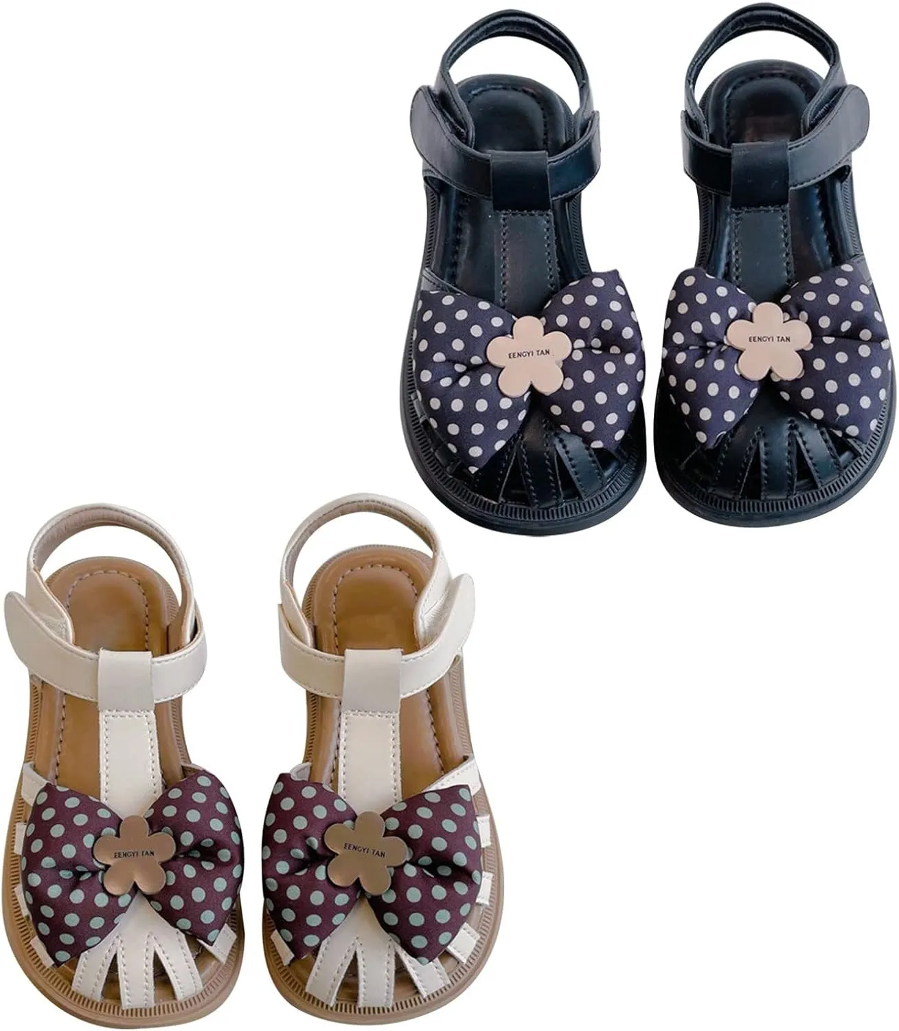 sfdgfhyf Tennis Shoes for Toddler Kids Baby Girls Sandals Summer Polka Dot Flower Bow Sweet Dwarf With Shoes for2 to