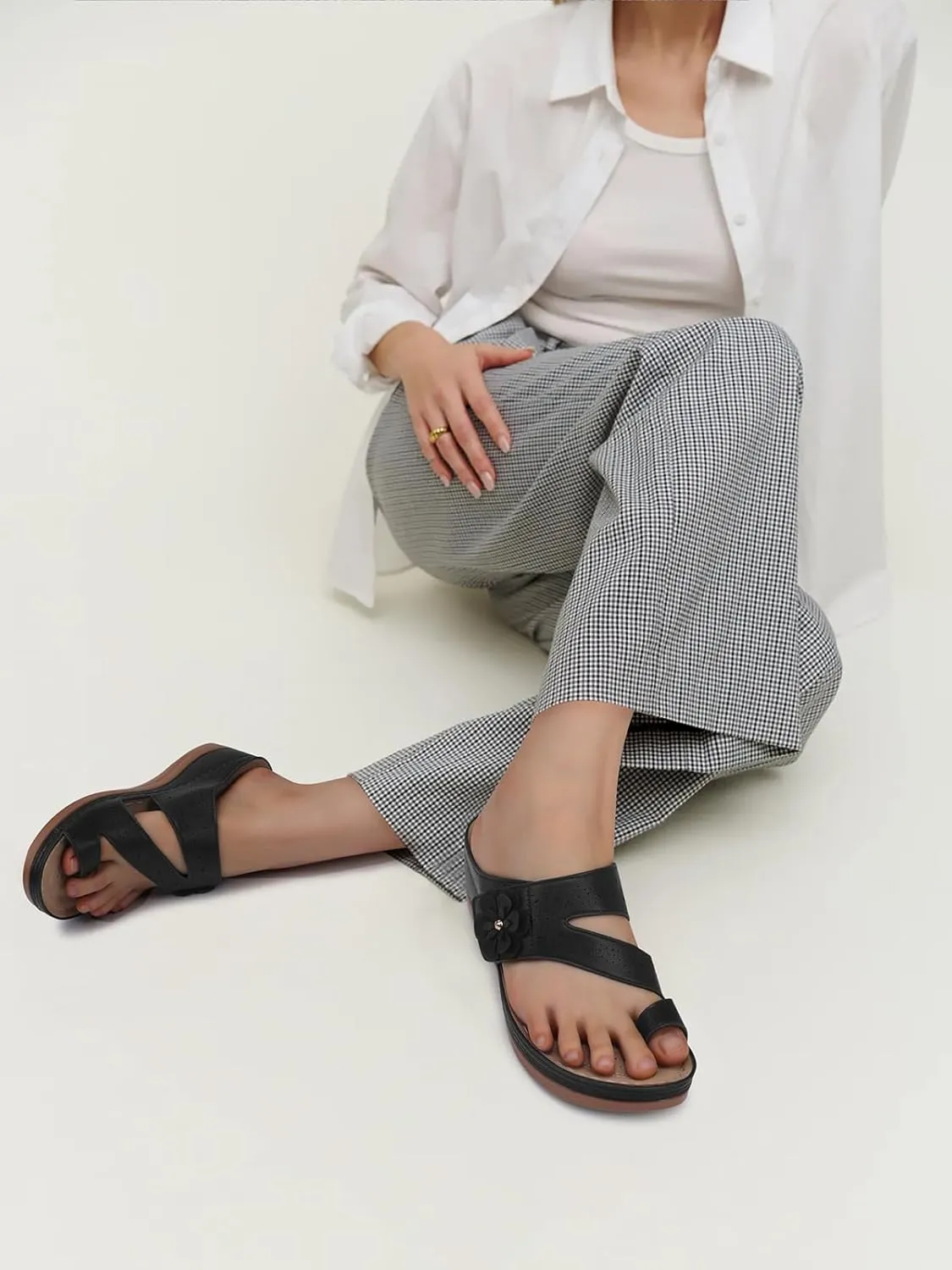 SHIBEVER Platform Flip Flops for Women: Comfortable Sandals for Women Dressy - Walking Summer Slip on Bunion Sandals