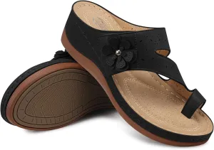 SHIBEVER Platform Flip Flops for Women: Comfortable Sandals for Women Dressy - Walking Summer Slip on Bunion Sandals