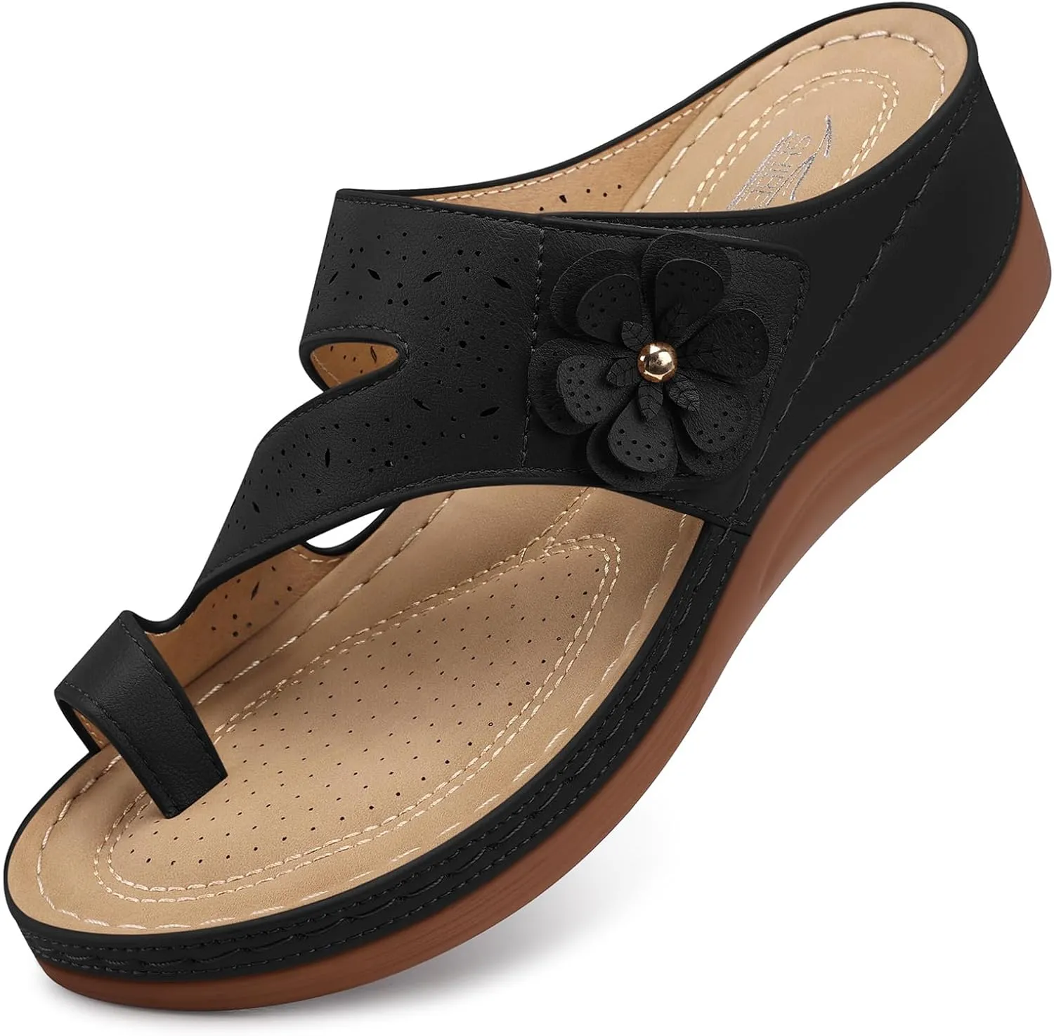 SHIBEVER Platform Flip Flops for Women: Comfortable Sandals for Women Dressy - Walking Summer Slip on Bunion Sandals