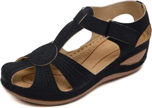 SHIBEVER Women's Wedge Sandals Summer: Closed Toe Sandals for Women Platform Dressy Wedge Size 5-11