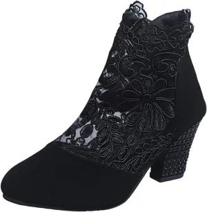 Shoe Tree Women's Shoes Heel Casual Zip High Sandals Ethnic Mesh Flowers Women Breathable Yarn Leopard Summer