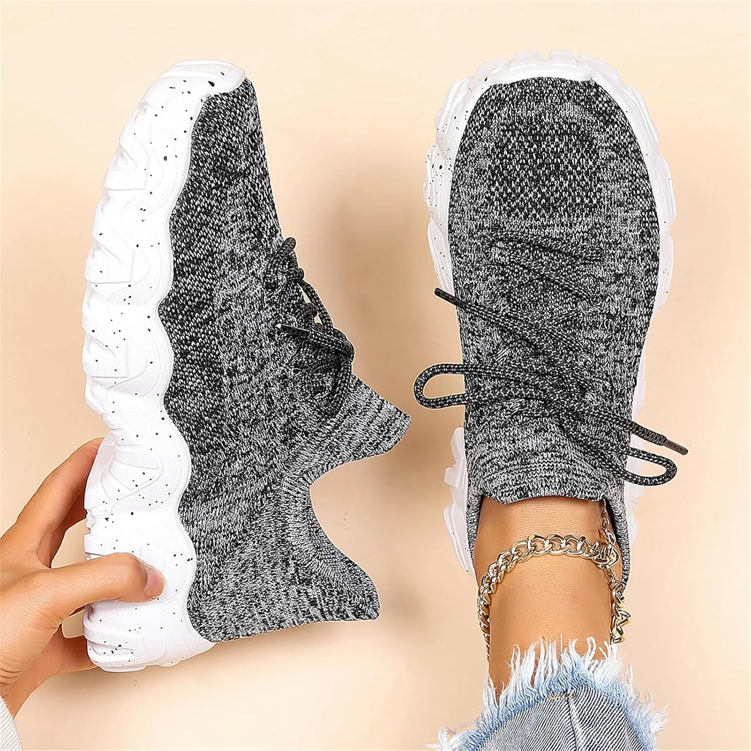 Shoes, Shoes Women Sneakers, Sneakers,2024 Summer Lace-up Low Top Slip on Women Sneakers