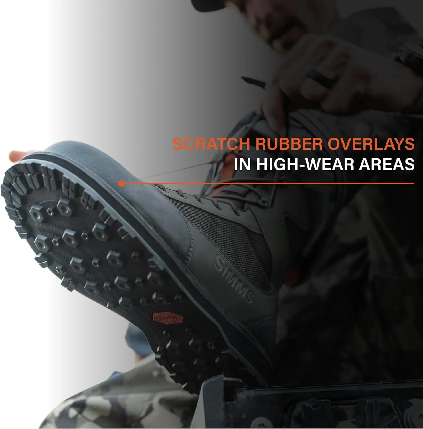 Simms Tributary Rubber Sole Wading Boots for Men and Women - Rugged Fishing Shoes with Ankle Support and Traction Control