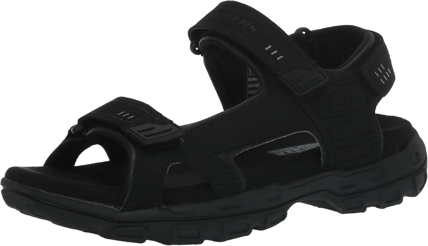 Skechers Men's Garver-Louden 64487 Open Toe Sandal W/Strap Closure, Black, 14 EW US