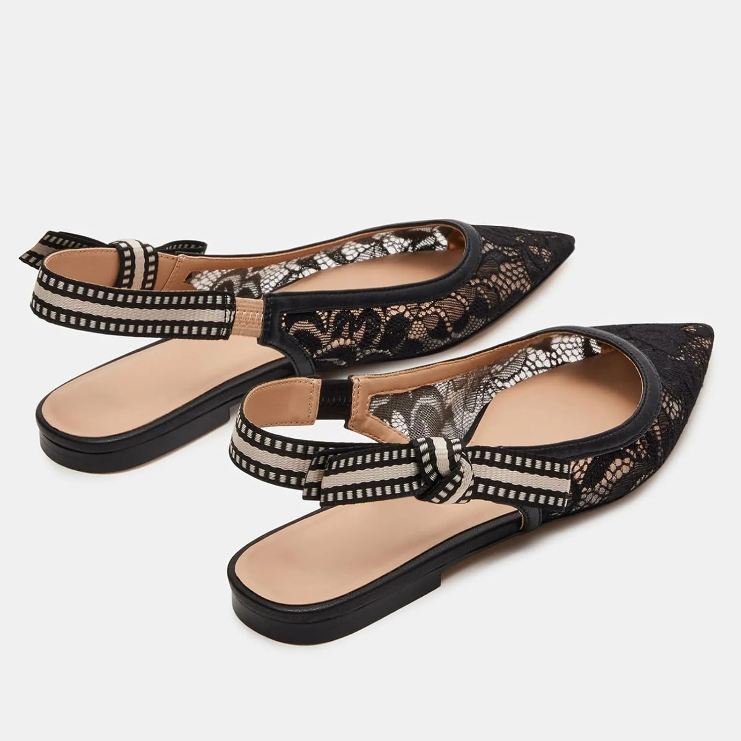 Slingback Flats for Women Pointed Toe Ballet Flats Casual Fashion Dress Mary Jane Shoes for Women Comfortable Dress Ballerina Flat