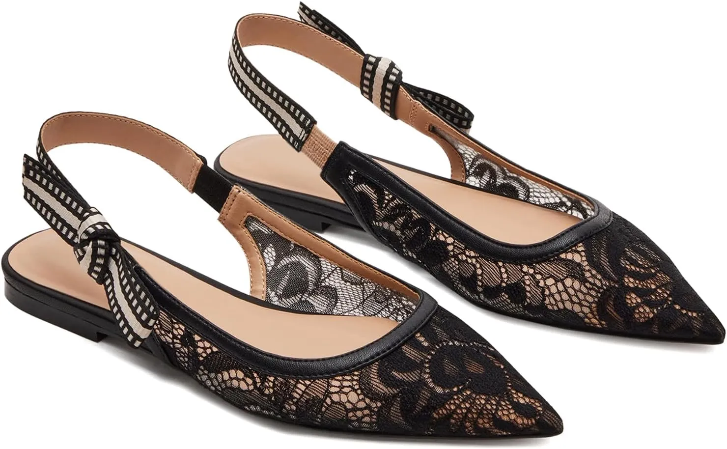 Slingback Flats for Women Pointed Toe Ballet Flats Casual Fashion Dress Mary Jane Shoes for Women Comfortable Dress Ballerina Flat