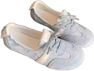 Sneakerina Satin Ballet Sneakers for Women Cute Ballerina Sneakers Flat Kawaii Y2K Retro Lightweight Round Toes Non-Slip Lace-Up Slip on Comfort Dress Shoes Preppy Back To School Gifts for Girls Teens
