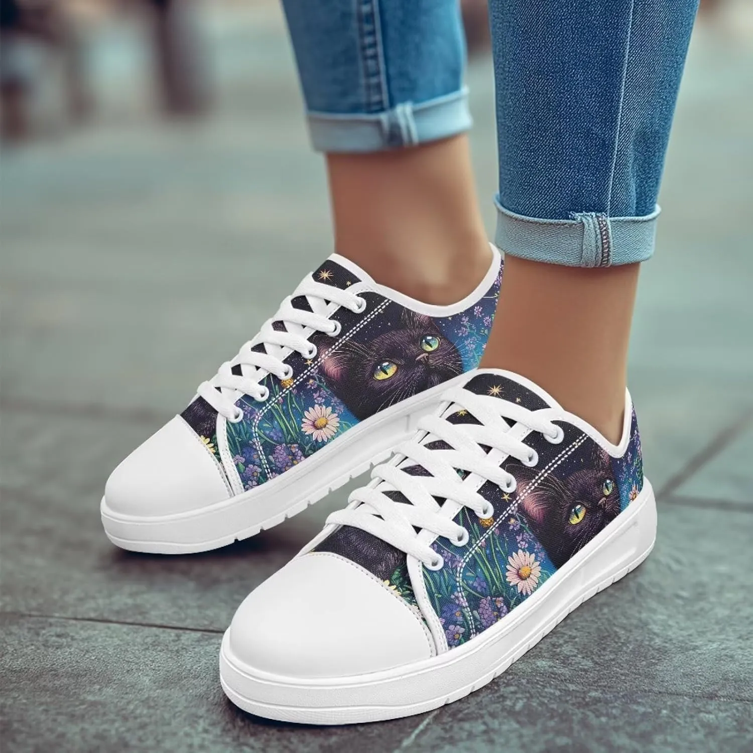 Sneakers for Women Memory Foam Spring Shoes for Women Footwear Slip-On Canvas Shoes Non Slip Fashion 5.5-13.5