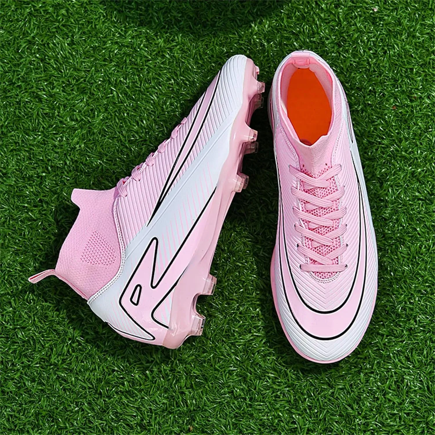 Soccer Cleats for Mens Womens Soccer Shoes High top Outdoor Footall Boots Ankle Professional Training Sneakers