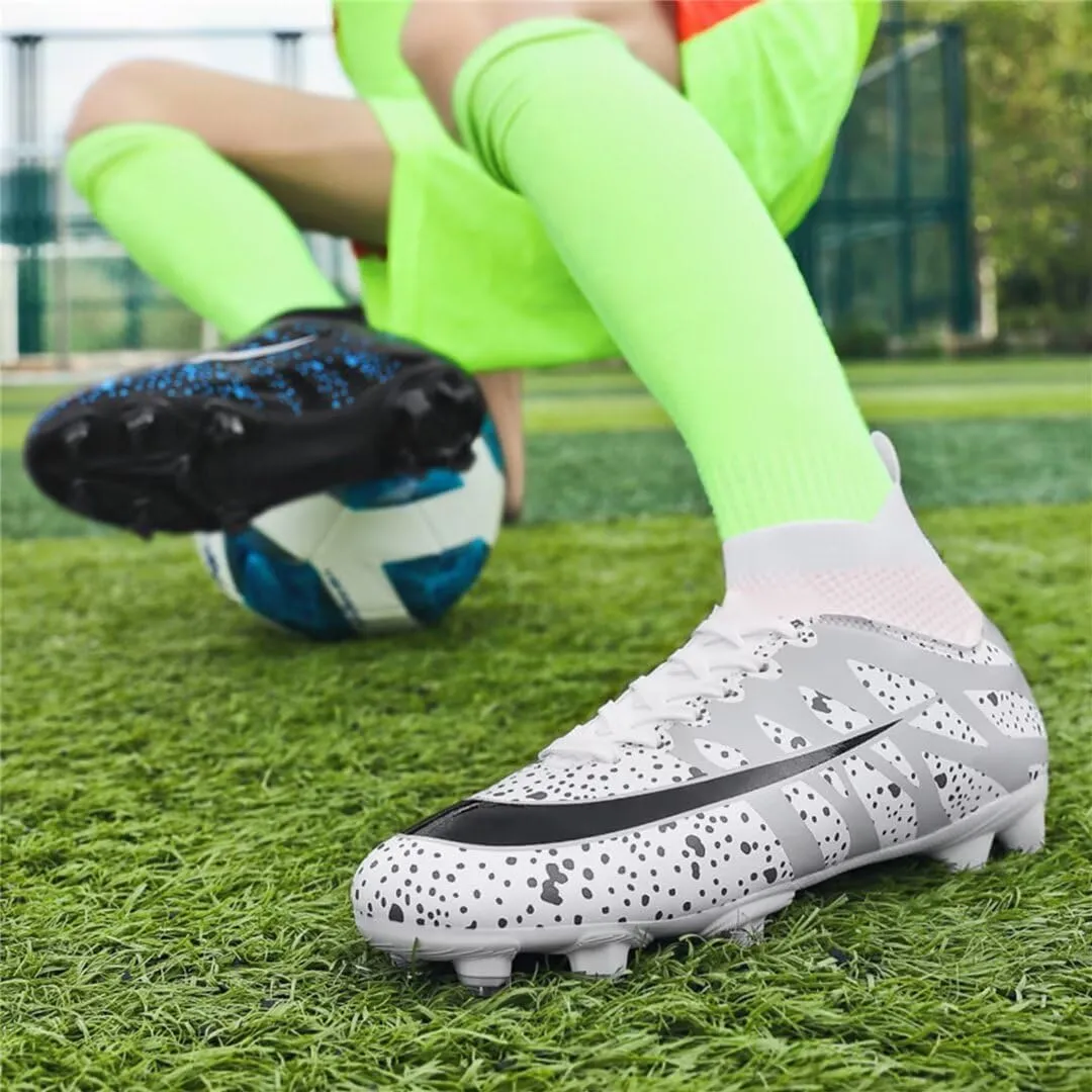 Soccer Cleats for Mens Womens Youth FG Football Boots Outdoor Comfortable Breathable Training Sneaker Shoes High Top