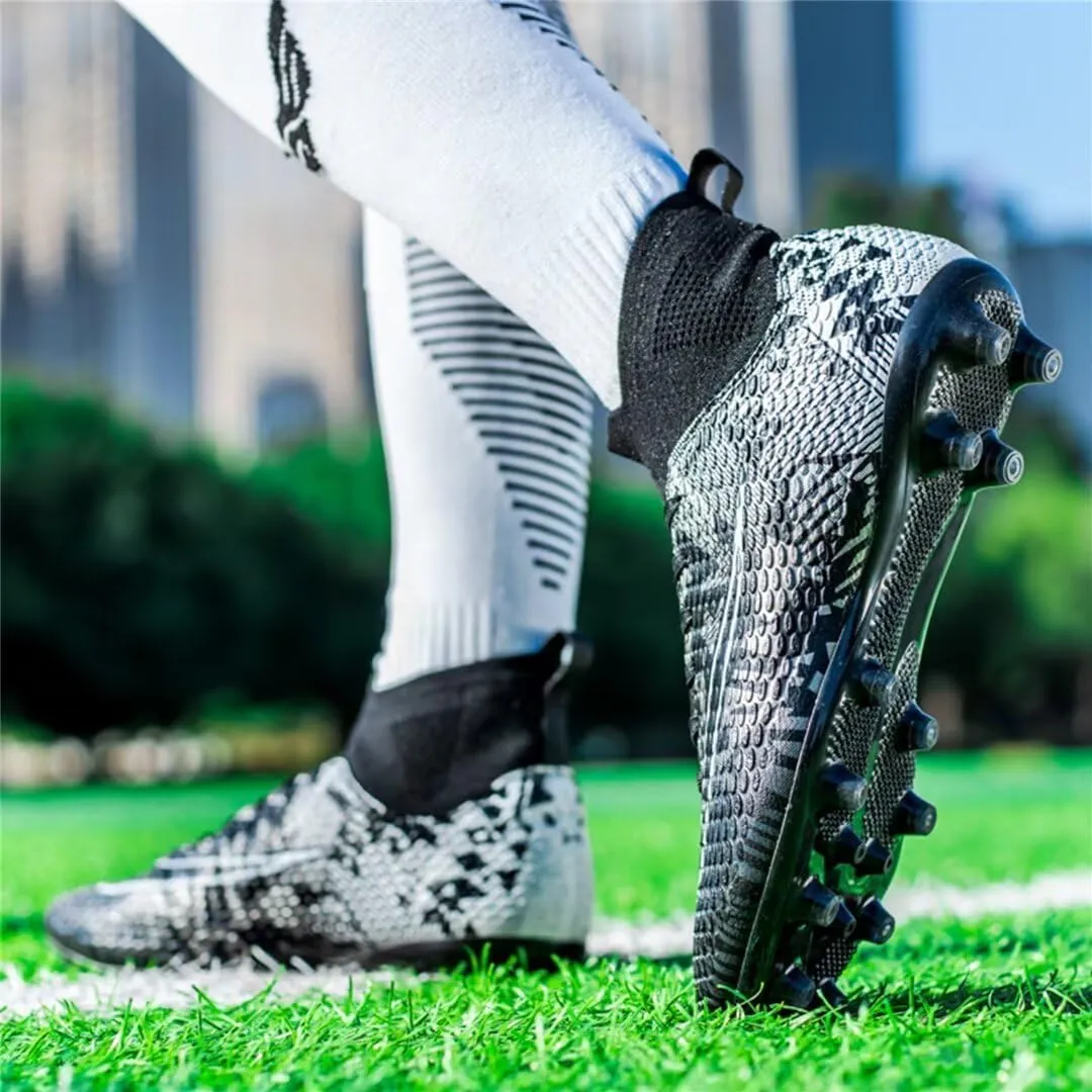 Soccer Cleats for Mens Womens Youth FG Football Boots Outdoor Comfortable Breathable Training Sneaker Shoes High Top