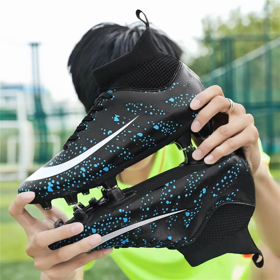 Soccer Cleats for Mens Womens Youth FG Football Boots Outdoor Comfortable Breathable Training Sneaker Shoes High Top