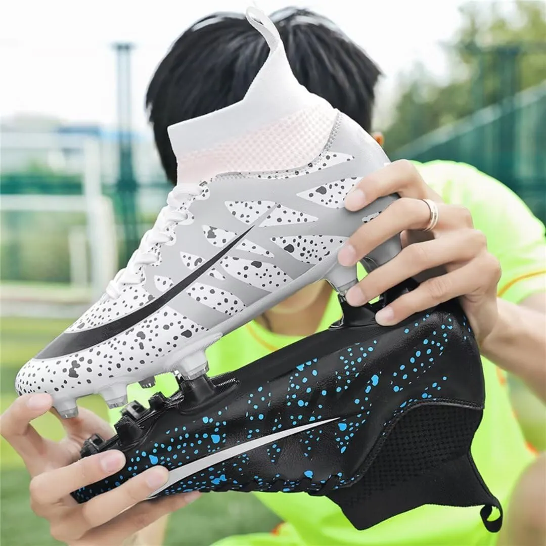 Soccer Cleats for Mens Womens Youth FG Football Boots Outdoor Comfortable Breathable Training Sneaker Shoes High Top