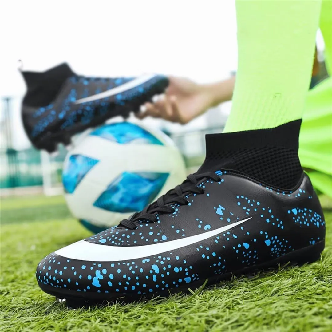 Soccer Cleats for Mens Womens Youth FG Football Boots Outdoor Comfortable Breathable Training Sneaker Shoes High Top