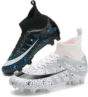 Soccer Cleats for Mens Womens Youth FG Football Boots Outdoor Comfortable Breathable Training Sneaker Shoes High Top