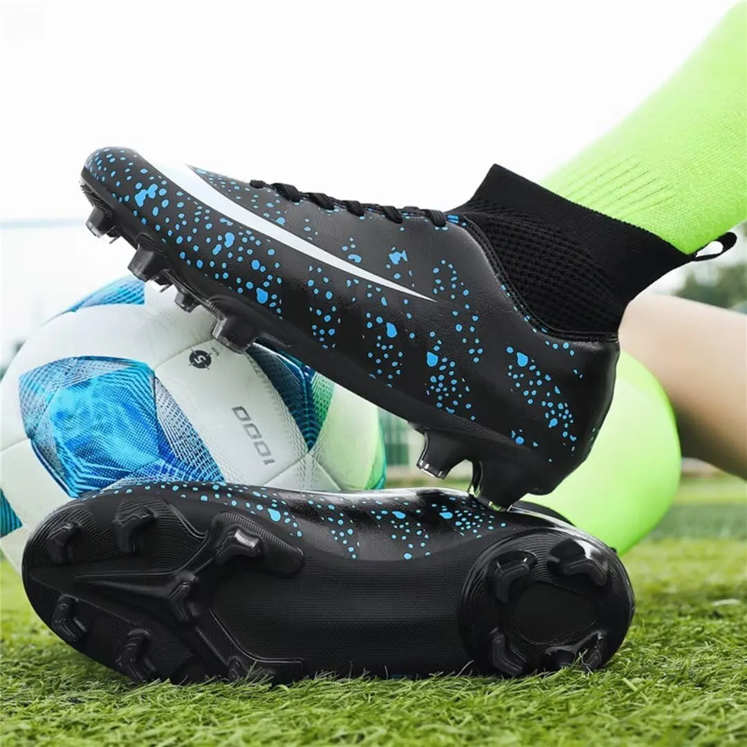 Soccer Cleats for Mens Womens Youth FG Football Boots Outdoor Comfortable Breathable Training Sneaker Shoes High Top