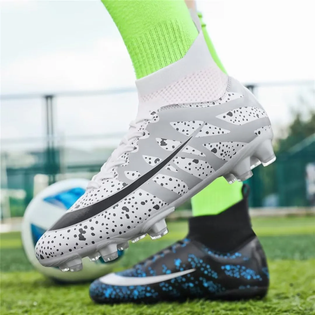 Soccer Cleats for Mens Womens Youth FG Football Boots Outdoor Comfortable Breathable Training Sneaker Shoes High Top