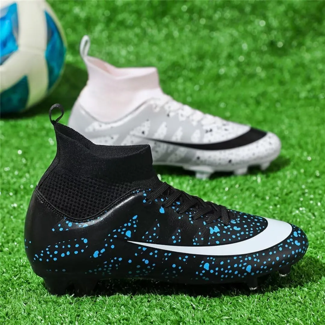Soccer Cleats for Mens Womens Youth FG Football Boots Outdoor Comfortable Breathable Training Sneaker Shoes High Top